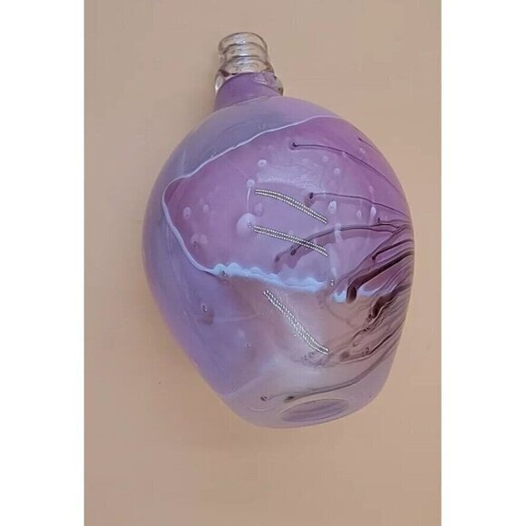 VCL Hand Blown Art Glass Pitcher Artist Signed Numbered 8006 Pink Swirl 12" 1968 - Picture 15 of 15